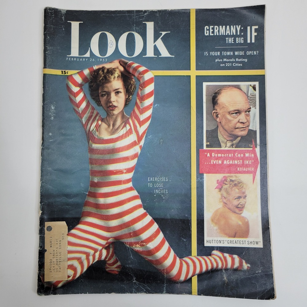 Look Magazine February 26 1952 Eva Gabor Camel Ad Eisenhower Germany Post-War